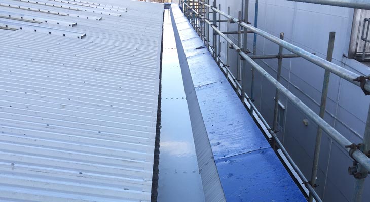 50 metre industrial gutter treated with Giromax HPG.