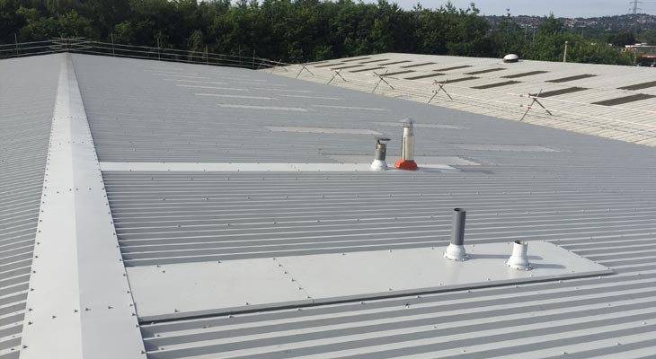 Industrial roof overclad fully stitched up