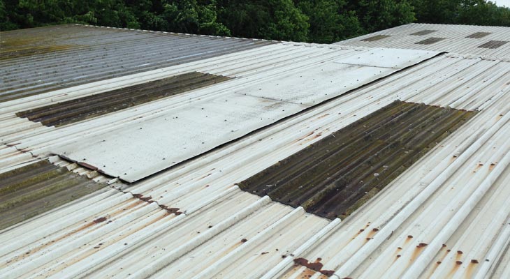 Old degraded rooflights and cut edge corrosion