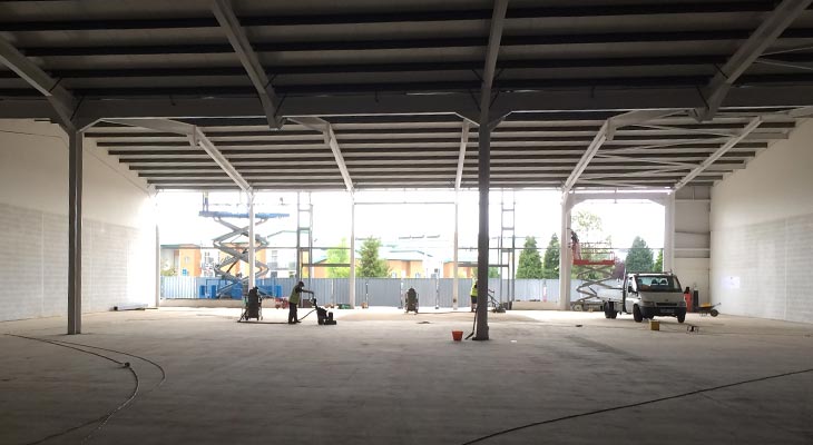 Internal view looking out of empty retail unit in Dudley