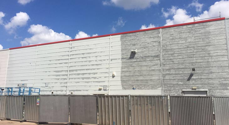 Second phase wall cladding jet wash