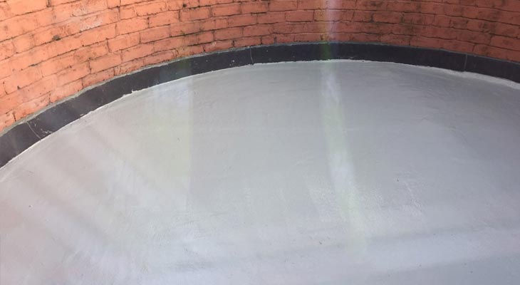 Circular flat roof with new GRP roofing and Ubiflex non-lead alternative upstand flashing