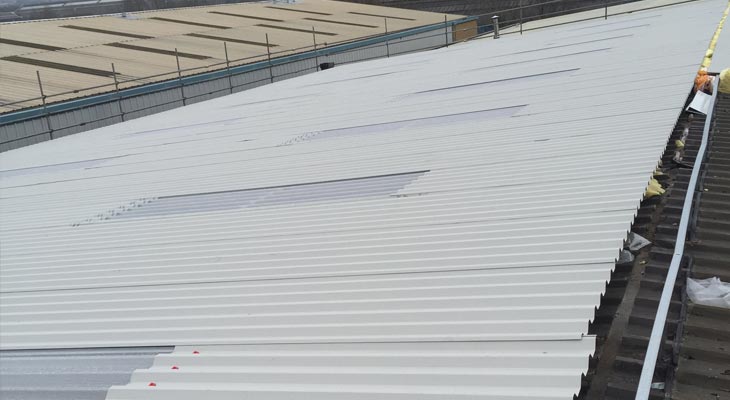 First fix roofing overclad in place on left slope