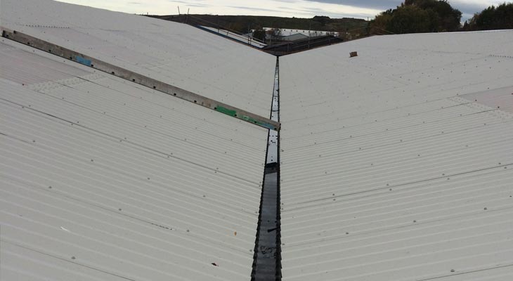 Completed view of overclad along valley gutter