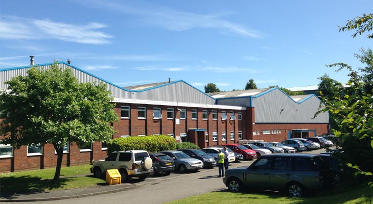 Ground level view of the industrial unit in Dudley