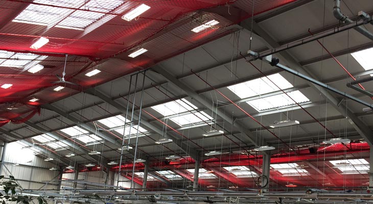 Internal safety netting installed to the industrial unit in Dudley