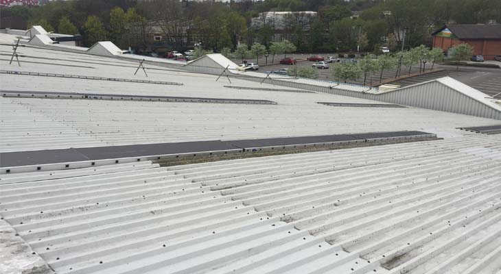 Roof stagings over existing rooflights