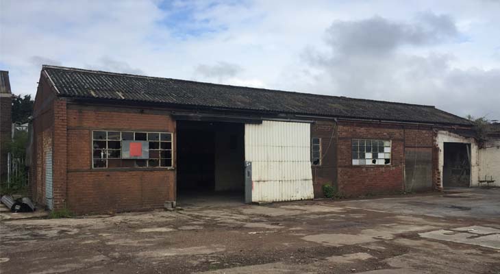 Derelict building front elevation