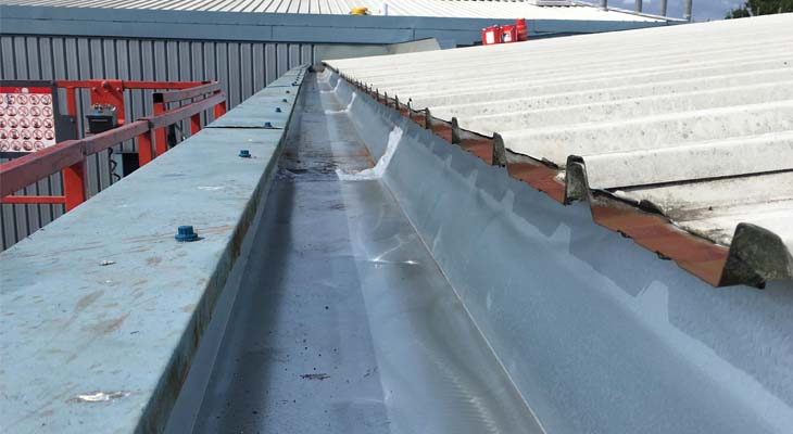 Galvanised gutter support sleeves installation