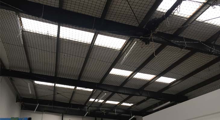 Internal view of new installed GRP roof lights with lots of natural light penetrating through