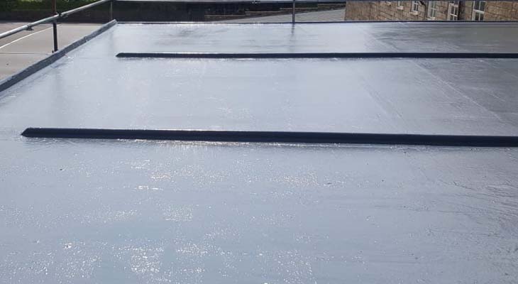 Completed view of GRP flat roof installation in Darley Dale