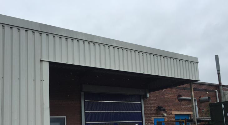 Replaced canopy cladding rails and cladding sheets.