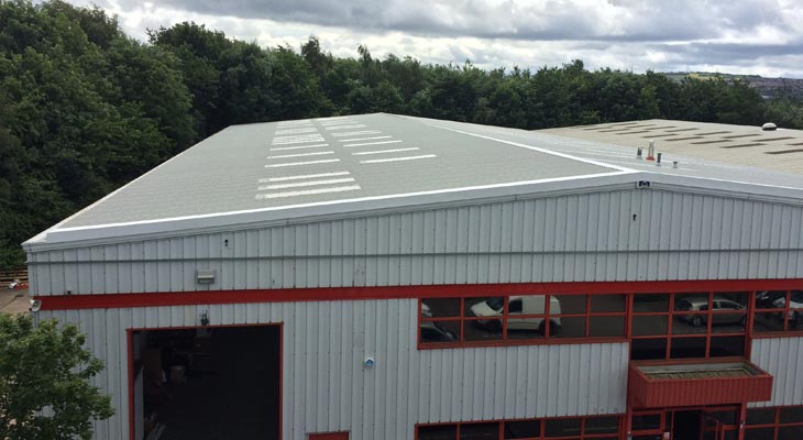 View of roofing overclad and gutter works in Tipton with completed step up detail