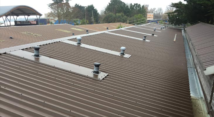 New roof overclad with dektites and soaker flashings and pre galvanised gutter