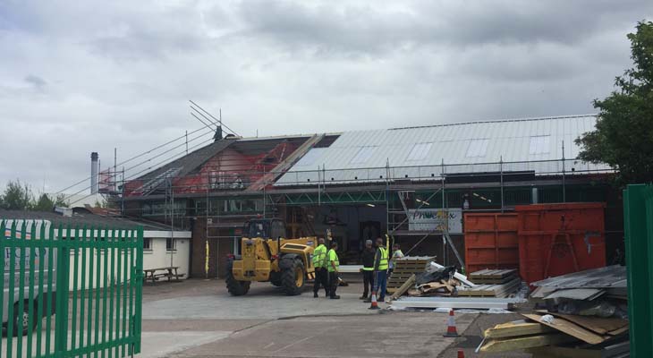 Ground level view showing our Kingspan installers phase of works